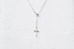 Load image into Gallery viewer, Cross Drop Silver Necklace

