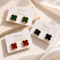 Daphne Clover Stud Earrings – Sterling Silver & Gold Vermeil