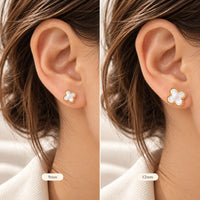 Daphne Clover Stud Earrings – Sterling Silver & Gold Vermeil