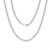 Silver chain necklace on a white background