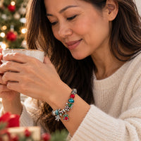 Christmas Charm Bracelet | Rudolph, Snowflake, Wreath & Tree