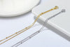 One gold and one silver double layered anklets on a white background