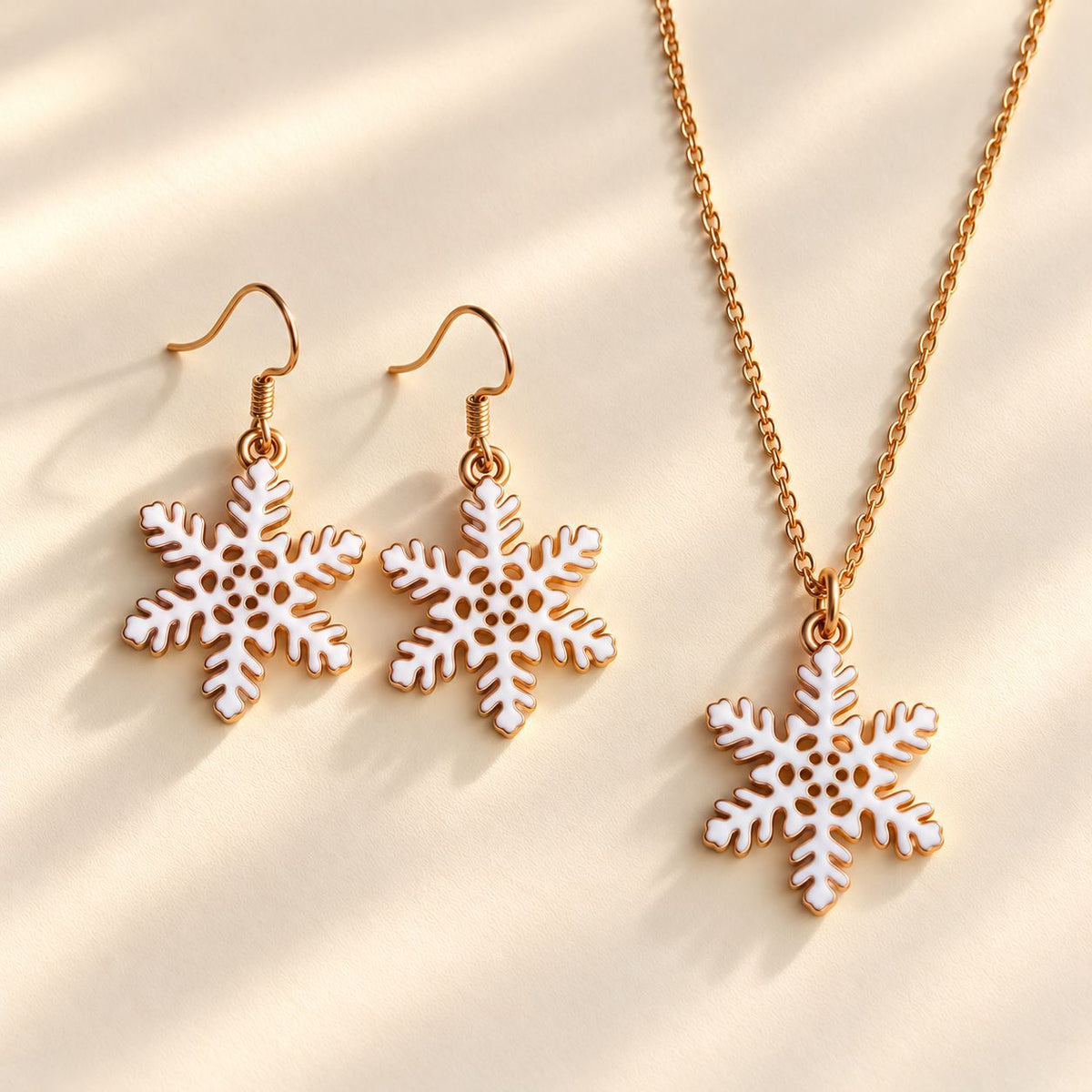 Snowfall Snowflake Earrings & Pendant Necklace Set