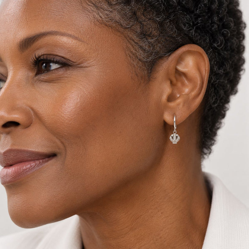 Elegant Shell Earring on Model