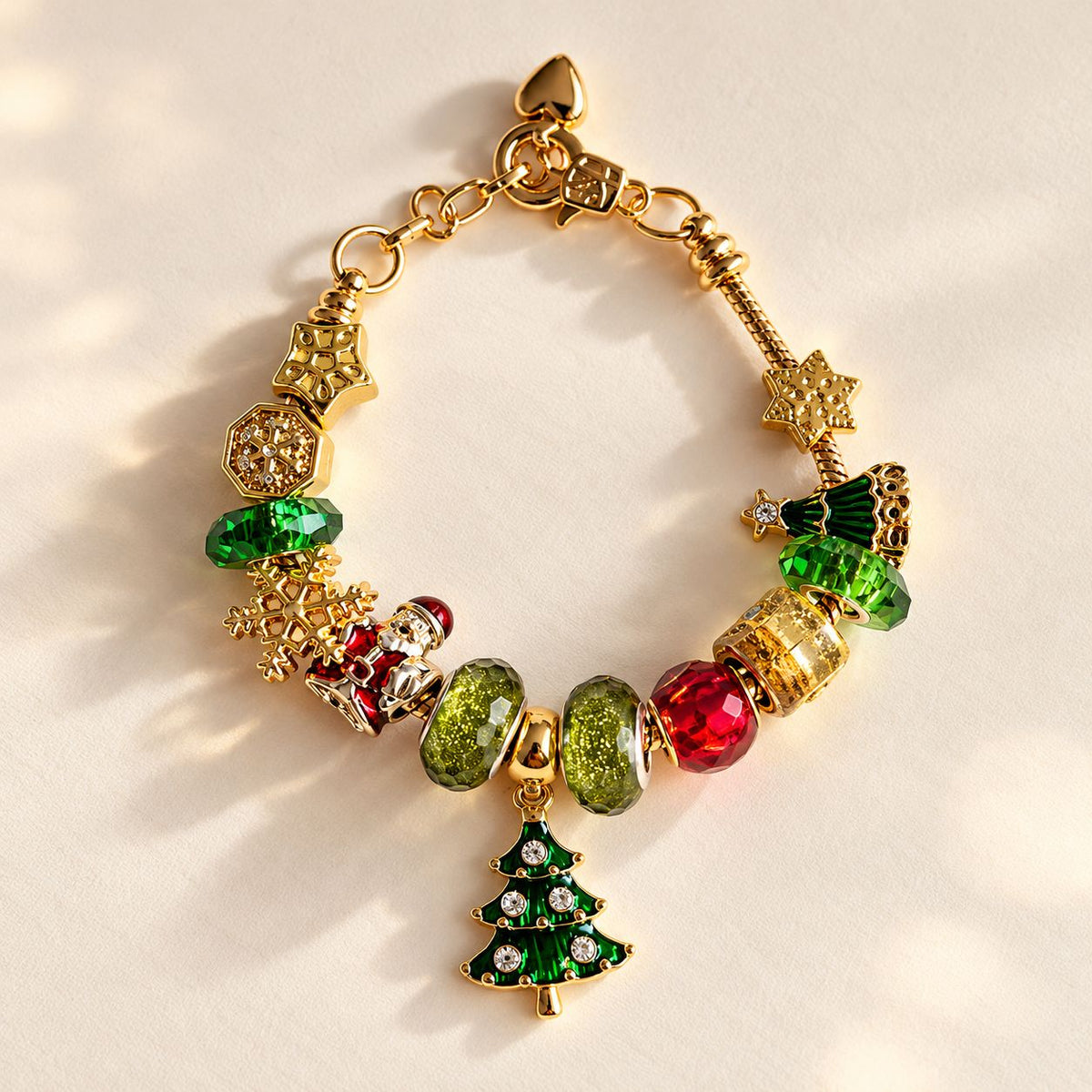 Christmas Charm Bracelet | Rudolph, Snowflake, Wreath & Tree