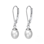 Load image into Gallery viewer, Leverback Pearl Earrings
