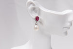 Load image into Gallery viewer, Fuschia Pearl Earrings