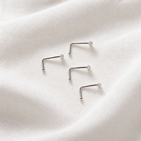 sterling silver nose stud L shape 