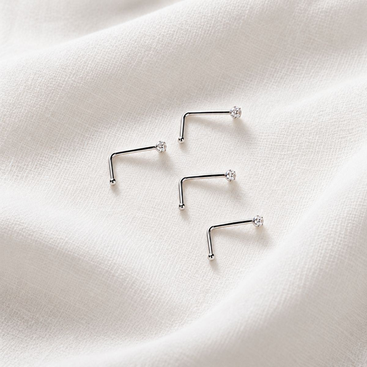 sterling silver nose stud L shape 