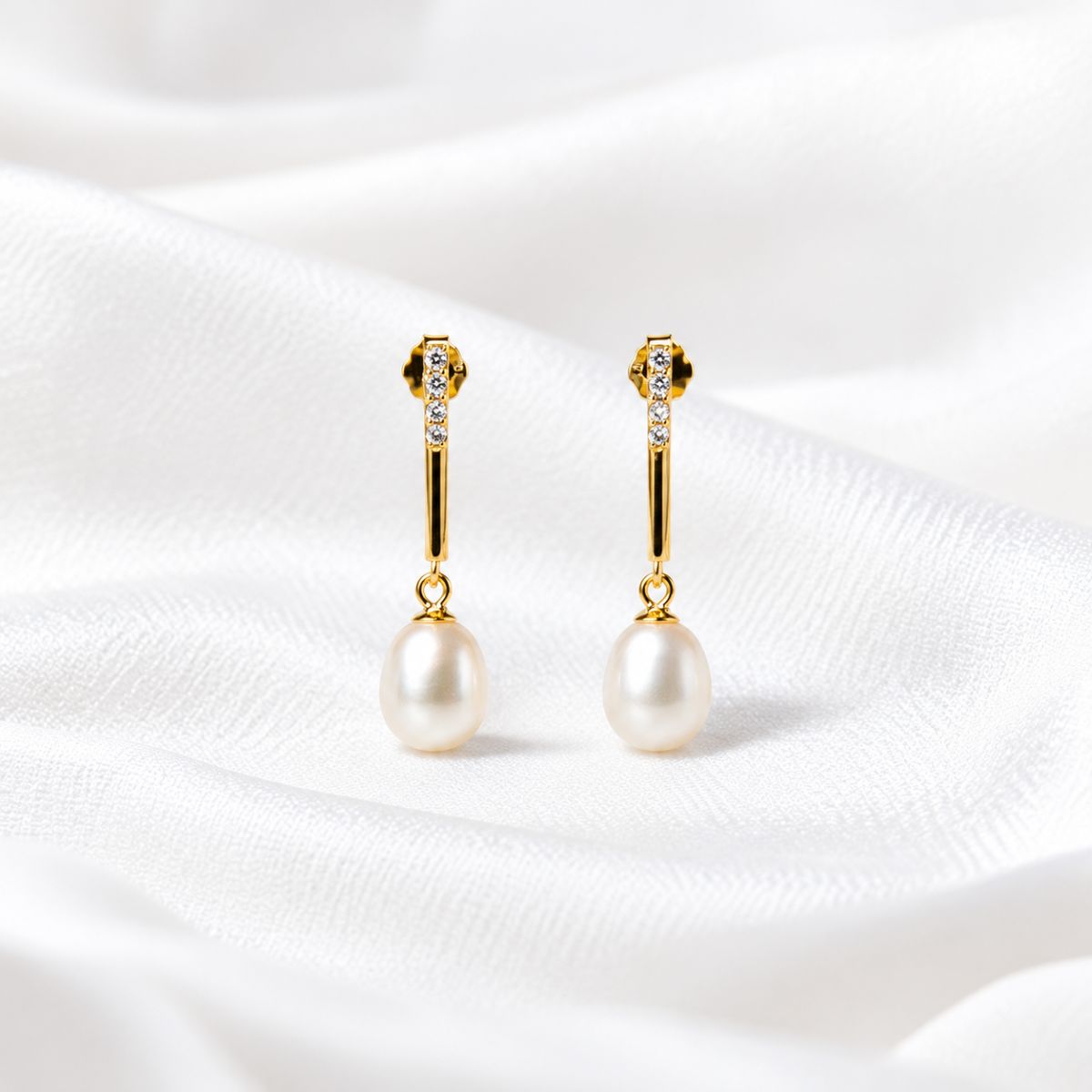 gold vermeil and real pearl flashing pearl