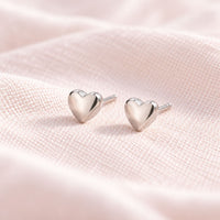 PolishedSilverHeartStudsonBlushLinen