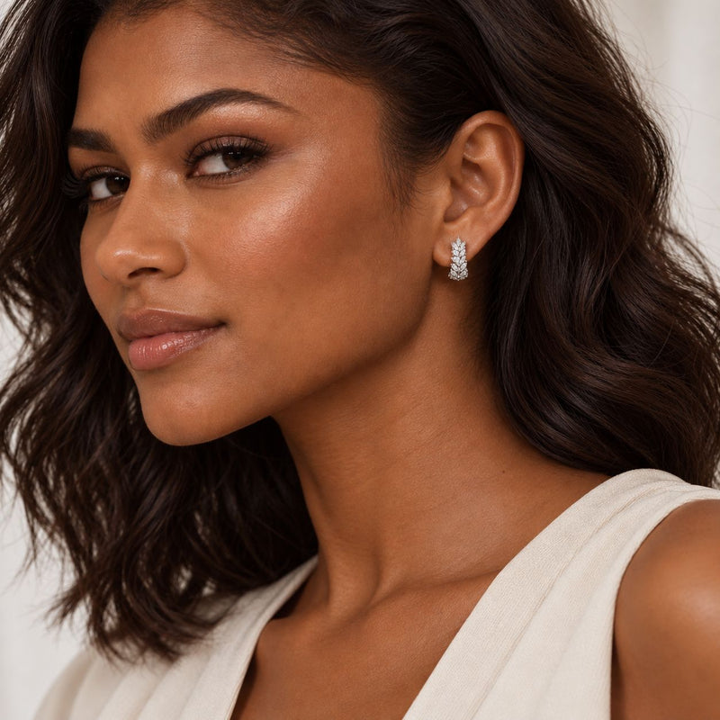 RadiantModelWearingDiamondHuggieEarring1200