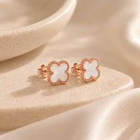 Daphne Clover Stud Earrings – Sterling Silver & Gold Vermeil