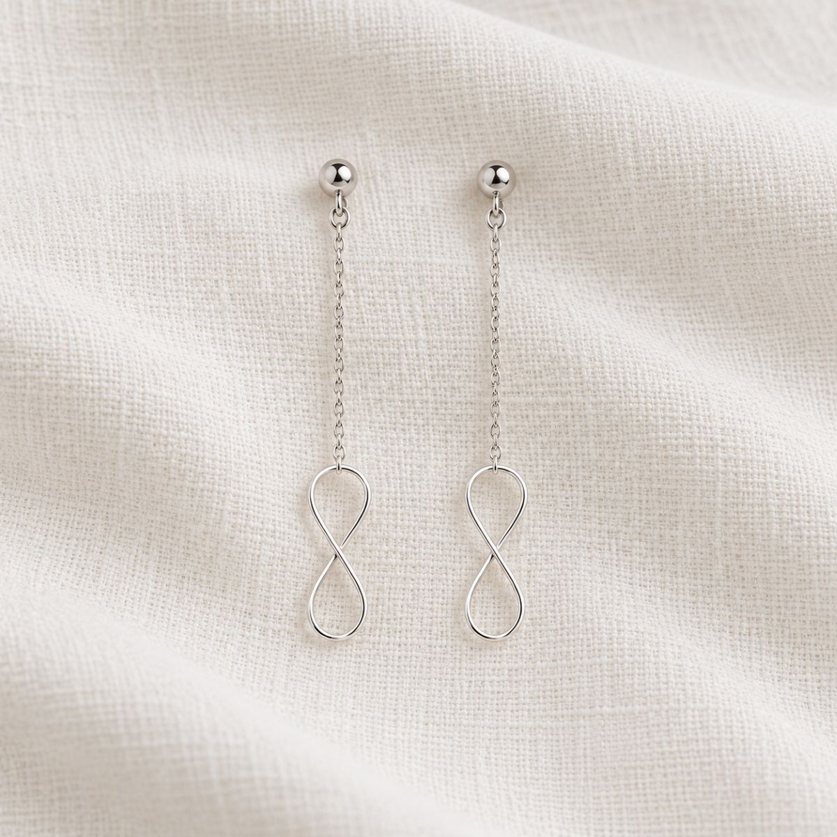 drop dangle sterling silver infinity earrings