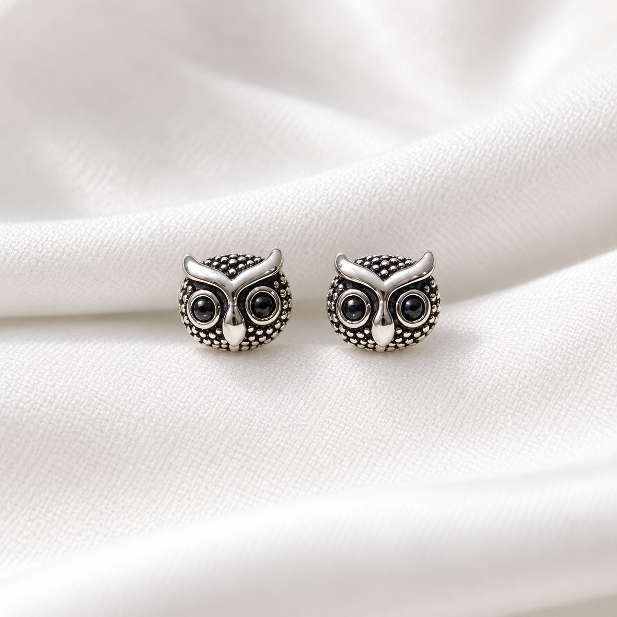 Sterling Silver Owl Stud Earrings Hypoallergenic