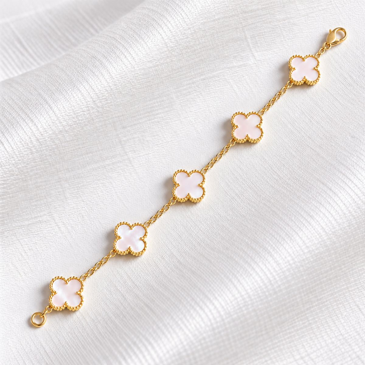 daphne pink on gold bracelet