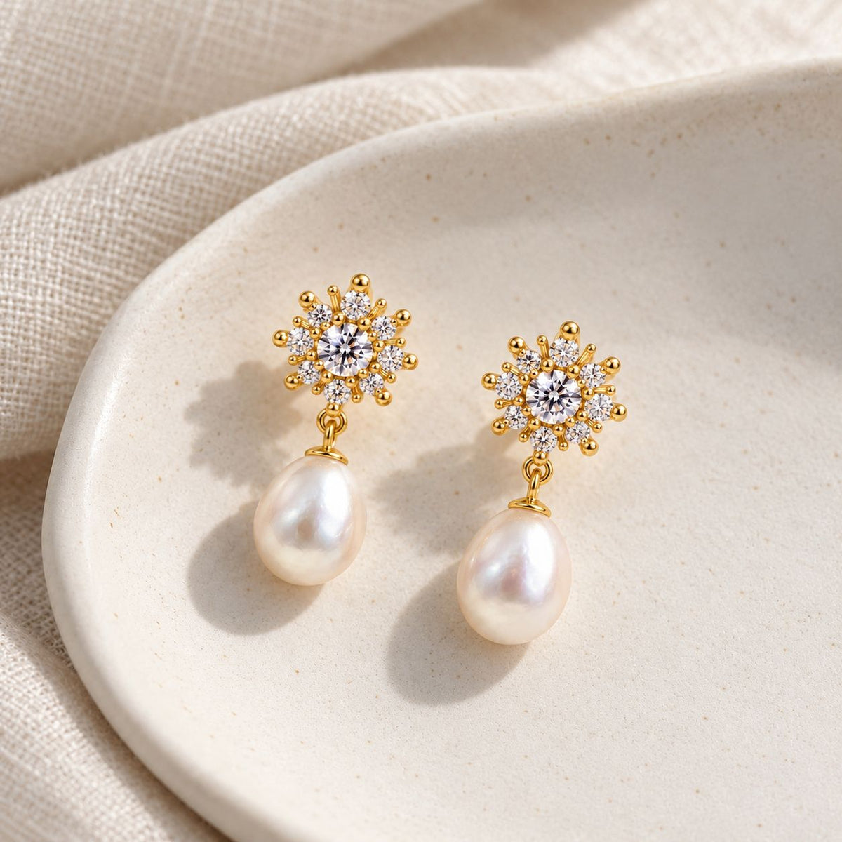 gold vermeil frozen earring
