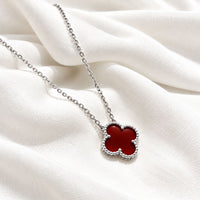red clover on sterling silver