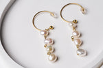 Load image into Gallery viewer, Crescent Moon Pearl Earrings