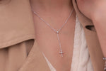 Load image into Gallery viewer, Cross Drop Silver Necklace gaiafinejewels