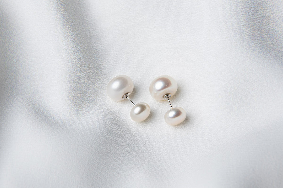 The Double Sided Pearl Studs