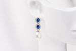 Load image into Gallery viewer, The Blue Infinity Pearl Earrings

