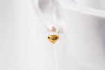 Load image into Gallery viewer, The Honey Heart Pearl Earrings
