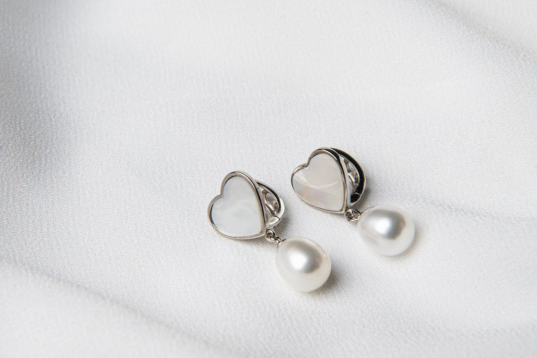 The Pure Heart Pearl Earrings