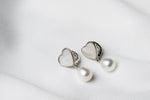 Load image into Gallery viewer, The Pure Heart Pearl Earrings