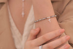 Load image into Gallery viewer, Swarovski Pearl Cross Bracelet gaiafinejewels
