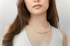 A women wearing freshwater white pearl necklace 